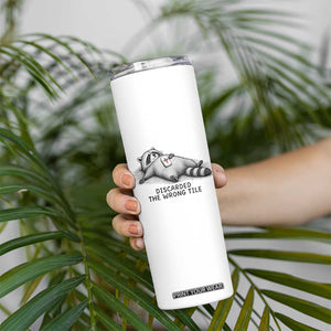 Funny Raccoon Mahjong Lovers Skinny Tumbler Discarded The Wrong Tile