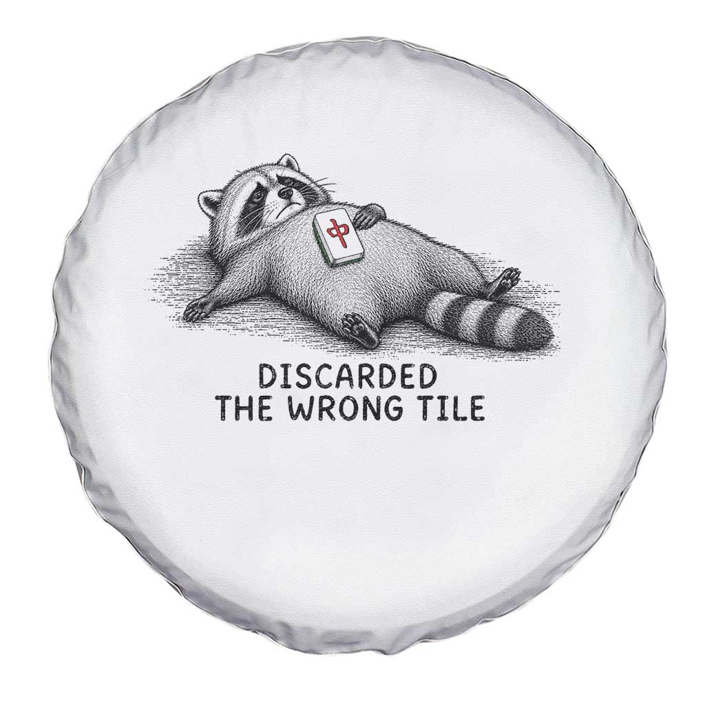 Funny Raccoon Mahjong Lovers Spare Tire Cover Discarded The Wrong Tile TS10 Print Your Wear