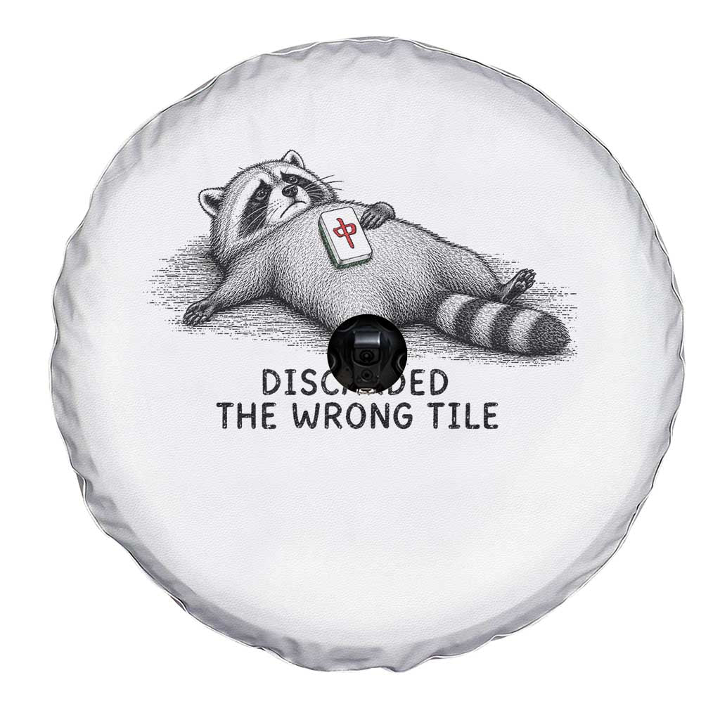 Funny Raccoon Mahjong Lovers Spare Tire Cover Discarded The Wrong Tile TS10 Print Your Wear