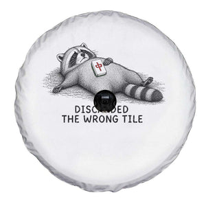 Funny Raccoon Mahjong Lovers Spare Tire Cover Discarded The Wrong Tile TS10 Print Your Wear