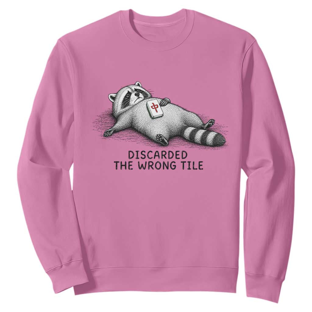 Funny Raccoon Mahjong Lovers Sweatshirt Discarded The Wrong Tile