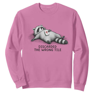 Funny Raccoon Mahjong Lovers Sweatshirt Discarded The Wrong Tile