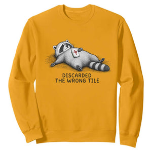 Funny Raccoon Mahjong Lovers Sweatshirt Discarded The Wrong Tile