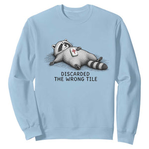 Funny Raccoon Mahjong Lovers Sweatshirt Discarded The Wrong Tile
