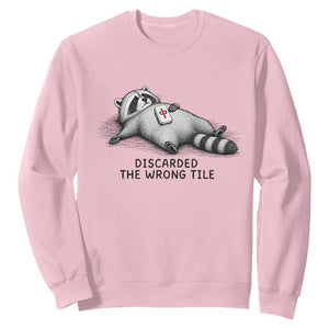 Funny Raccoon Mahjong Lovers Sweatshirt Discarded The Wrong Tile
