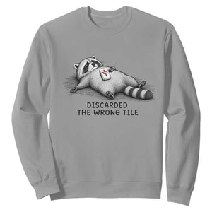 Funny Raccoon Mahjong Lovers Sweatshirt Discarded The Wrong Tile