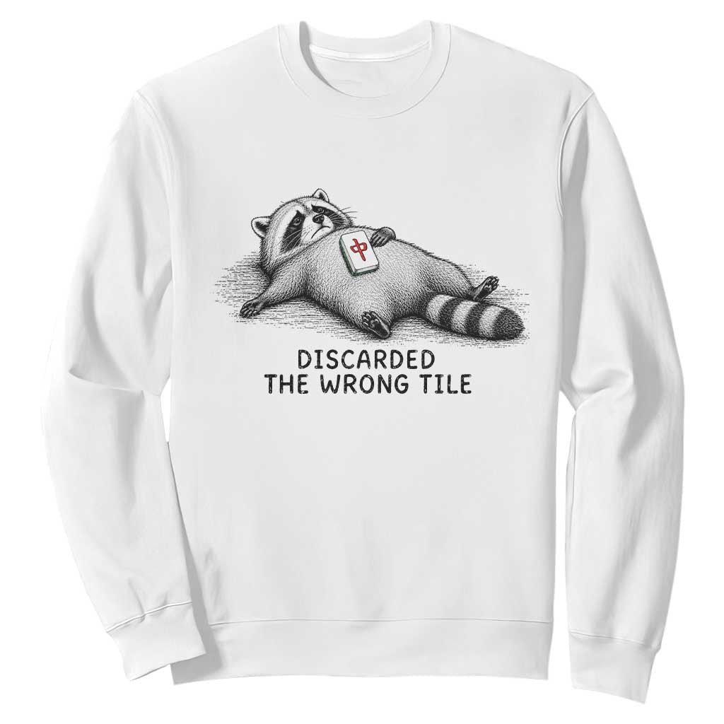 Funny Raccoon Mahjong Lovers Sweatshirt Discarded The Wrong Tile
