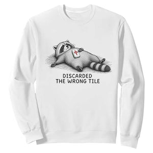 Funny Raccoon Mahjong Lovers Sweatshirt Discarded The Wrong Tile