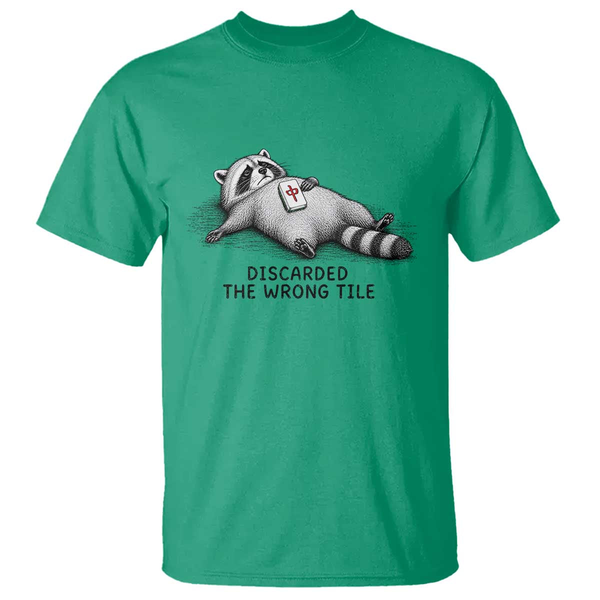 Funny Raccoon Mahjong Lovers T Shirt Discarded The Wrong Tile