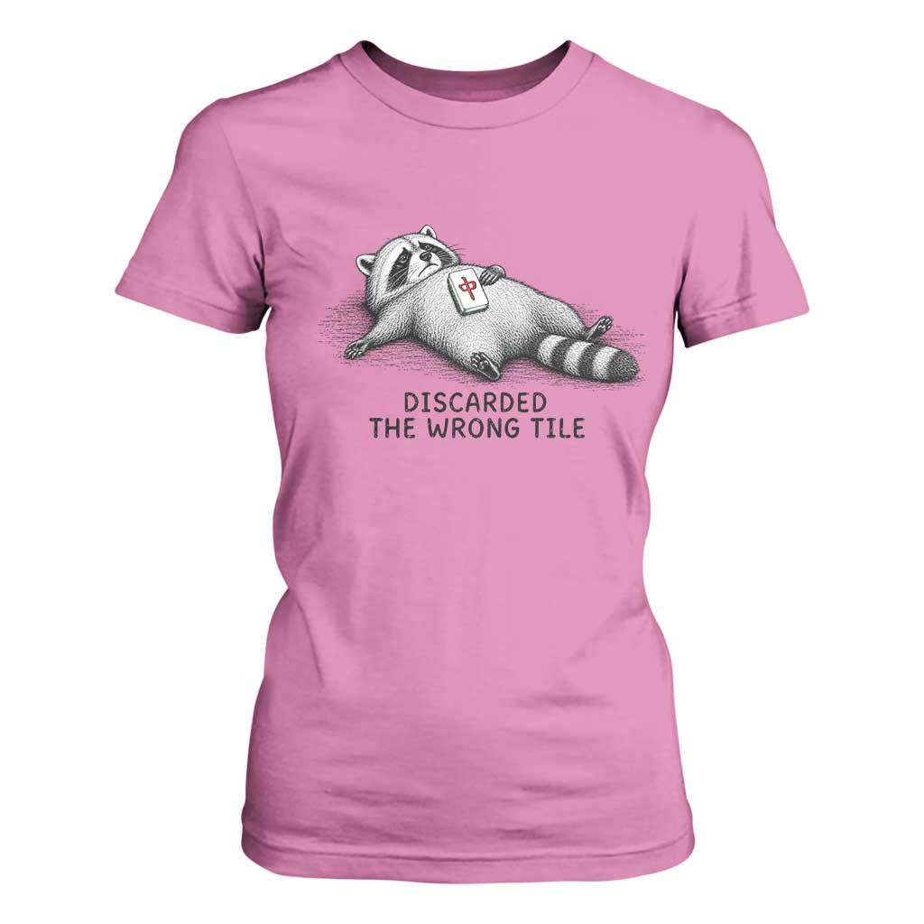 Funny Raccoon Mahjong Lovers T Shirt For Women Discarded The Wrong Tile