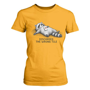 Funny Raccoon Mahjong Lovers T Shirt For Women Discarded The Wrong Tile