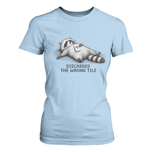 Funny Raccoon Mahjong Lovers T Shirt For Women Discarded The Wrong Tile