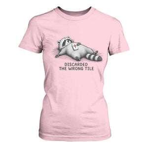 Funny Raccoon Mahjong Lovers T Shirt For Women Discarded The Wrong Tile