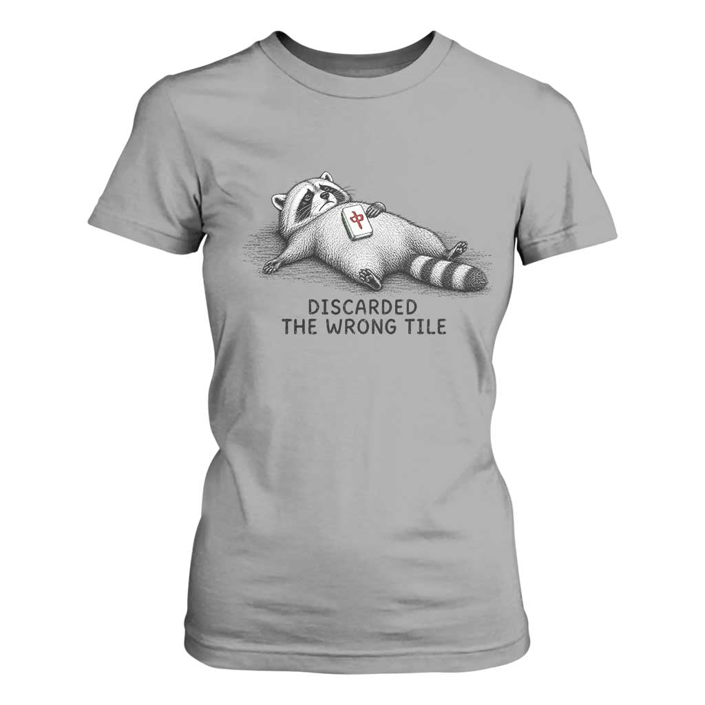 Funny Raccoon Mahjong Lovers T Shirt For Women Discarded The Wrong Tile