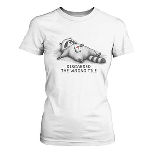 Funny Raccoon Mahjong Lovers T Shirt For Women Discarded The Wrong Tile