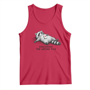 Funny Raccoon Mahjong Lovers Tank Top Discarded The Wrong Tile