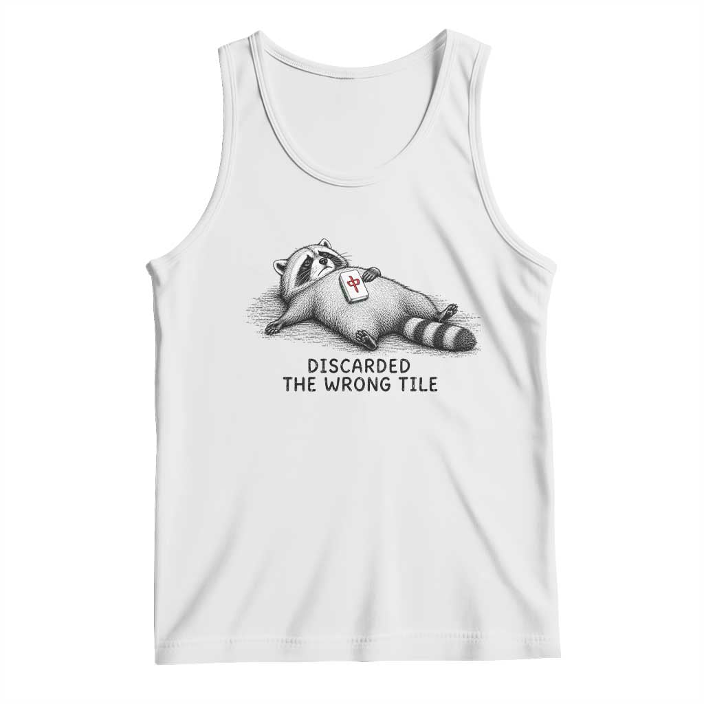 Funny Raccoon Mahjong Lovers Tank Top Discarded The Wrong Tile