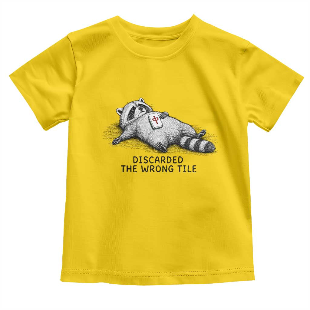 Funny Raccoon Mahjong Lovers Toddler T Shirt Discarded The Wrong Tile