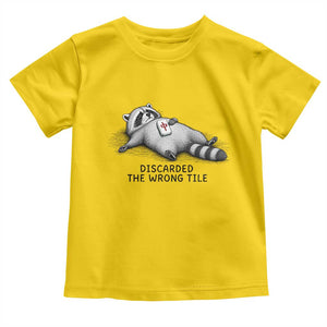 Funny Raccoon Mahjong Lovers Toddler T Shirt Discarded The Wrong Tile