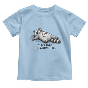 Funny Raccoon Mahjong Lovers Toddler T Shirt Discarded The Wrong Tile