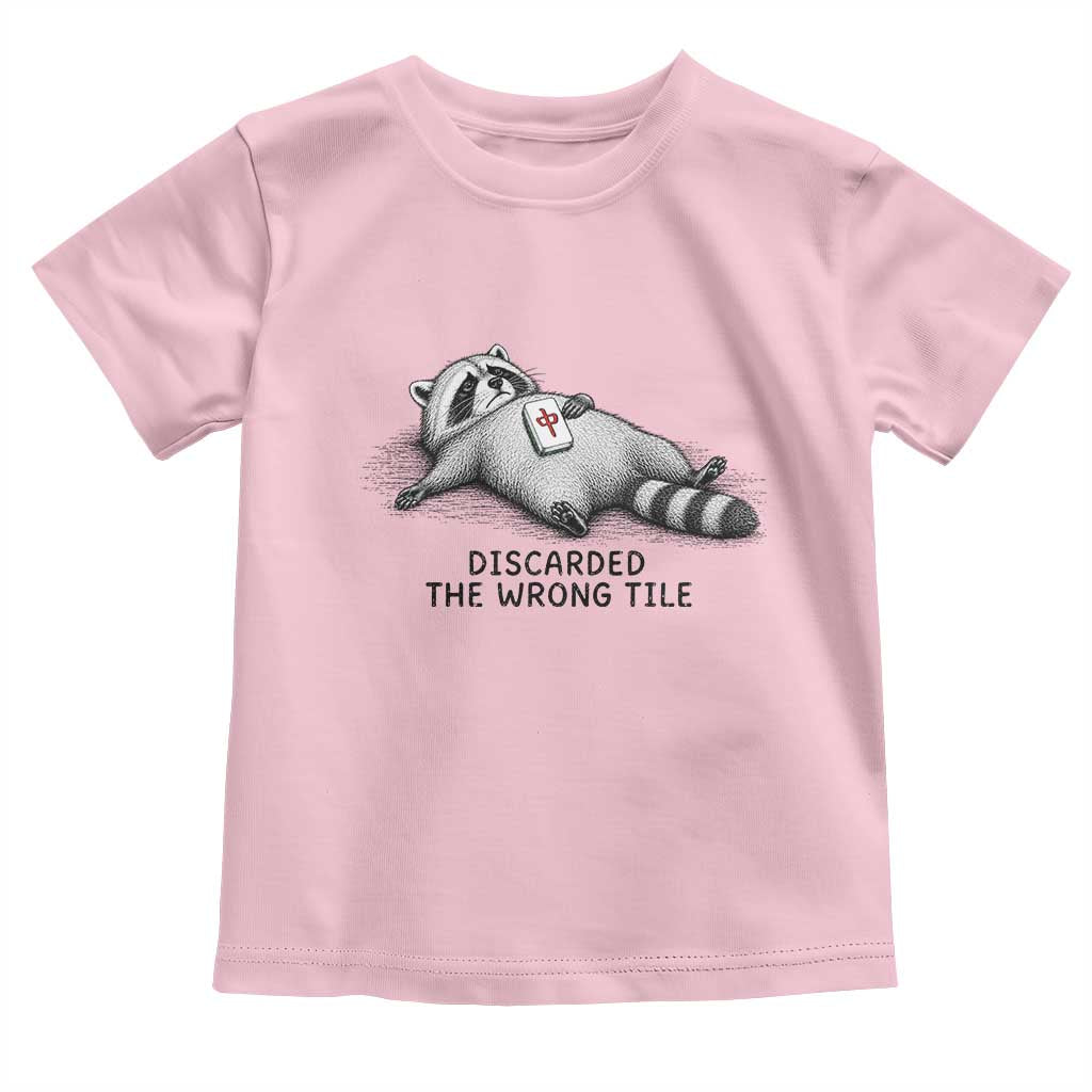 Funny Raccoon Mahjong Lovers Toddler T Shirt Discarded The Wrong Tile