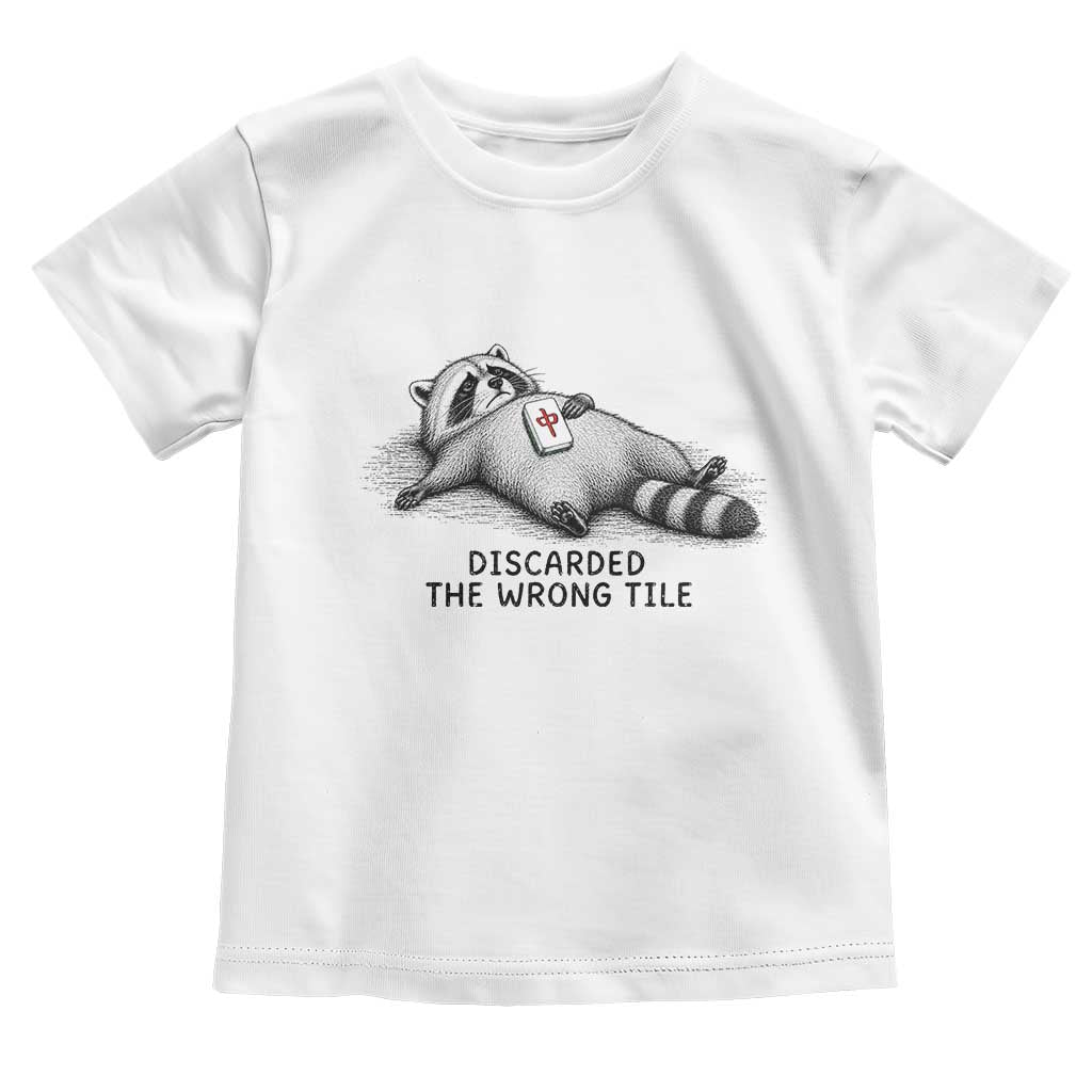 Funny Raccoon Mahjong Lovers Toddler T Shirt Discarded The Wrong Tile