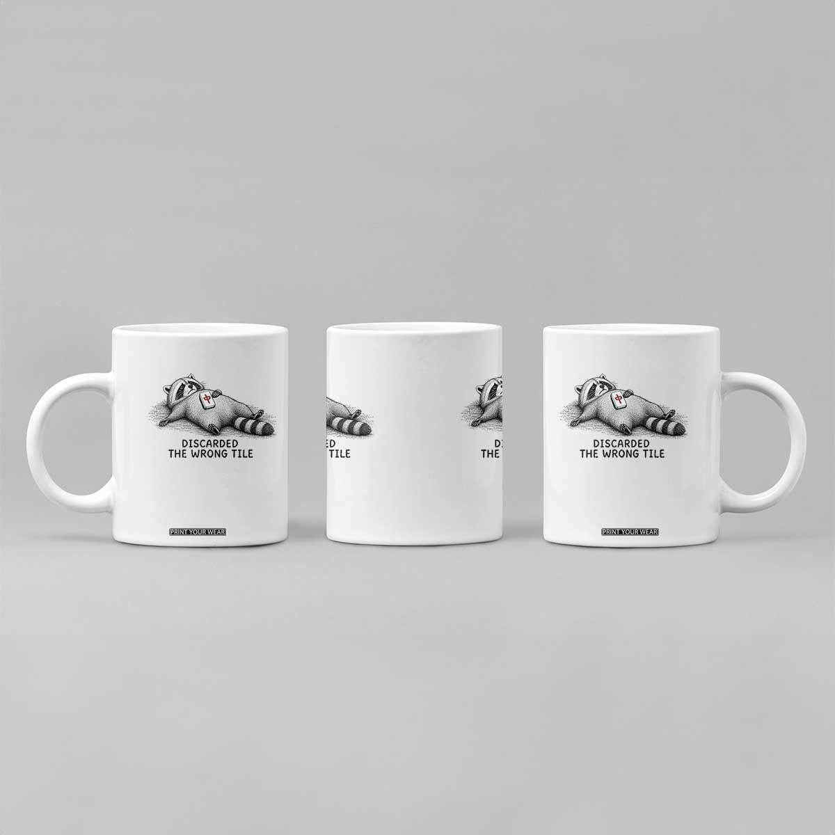 Funny Raccoon Mahjong Lovers Coffee Mug Discarded The Wrong Tile