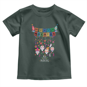 Dia De Los Muertos Funny Day Of The Dead Baby Shirt Hanging Sugar Skull Skulls Halloween TS10 Dark Forest Green Print Your Wear