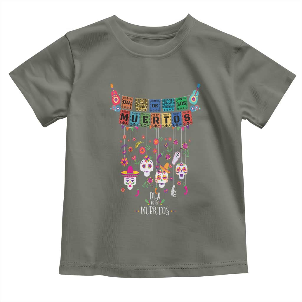 Dia De Los Muertos Funny Day Of The Dead Baby Shirt Hanging Sugar Skull Skulls Halloween TS10 Military Green Print Your Wear