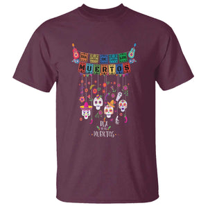 Dia De Los Muertos Funny Day Of The Dead T Shirt Hanging Sugar Skull Skulls Halloween TS10 Maroon Print Your Wear