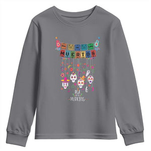 Dia De Los Muertos Funny Day Of The Dead Youth Sweatshirt Hanging Sugar Skull Skulls Halloween TS10 Charcoal Print Your Wear