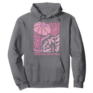Breast Cancer Awareness Hoodie I Wear Pink For My Mom Boho Floral Pink Ribbon TS10 Charcoal Print Your Wear
