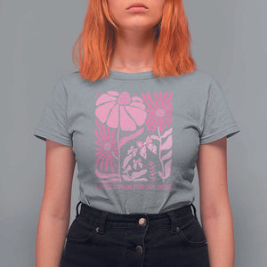 Breast Cancer Awareness T Shirt For Women I Wear Pink For My Mom Boho Floral Pink Ribbon TS10 Sport Gray Print Your Wear