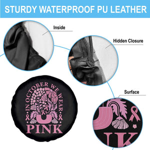 Breast Cancer Awareness Month Spare Tire Cover Boho Floral Vintage Floral Pink Ribbon TS10 Print Your Wear