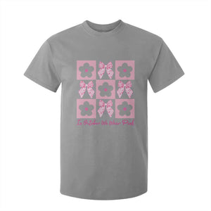 Breast Cancer Awareness Month T Shirt For Kid In October We Wear Pink Coquette Bow Boho Floral Gift For Mom TS10 Sport Gray Print Your Wear