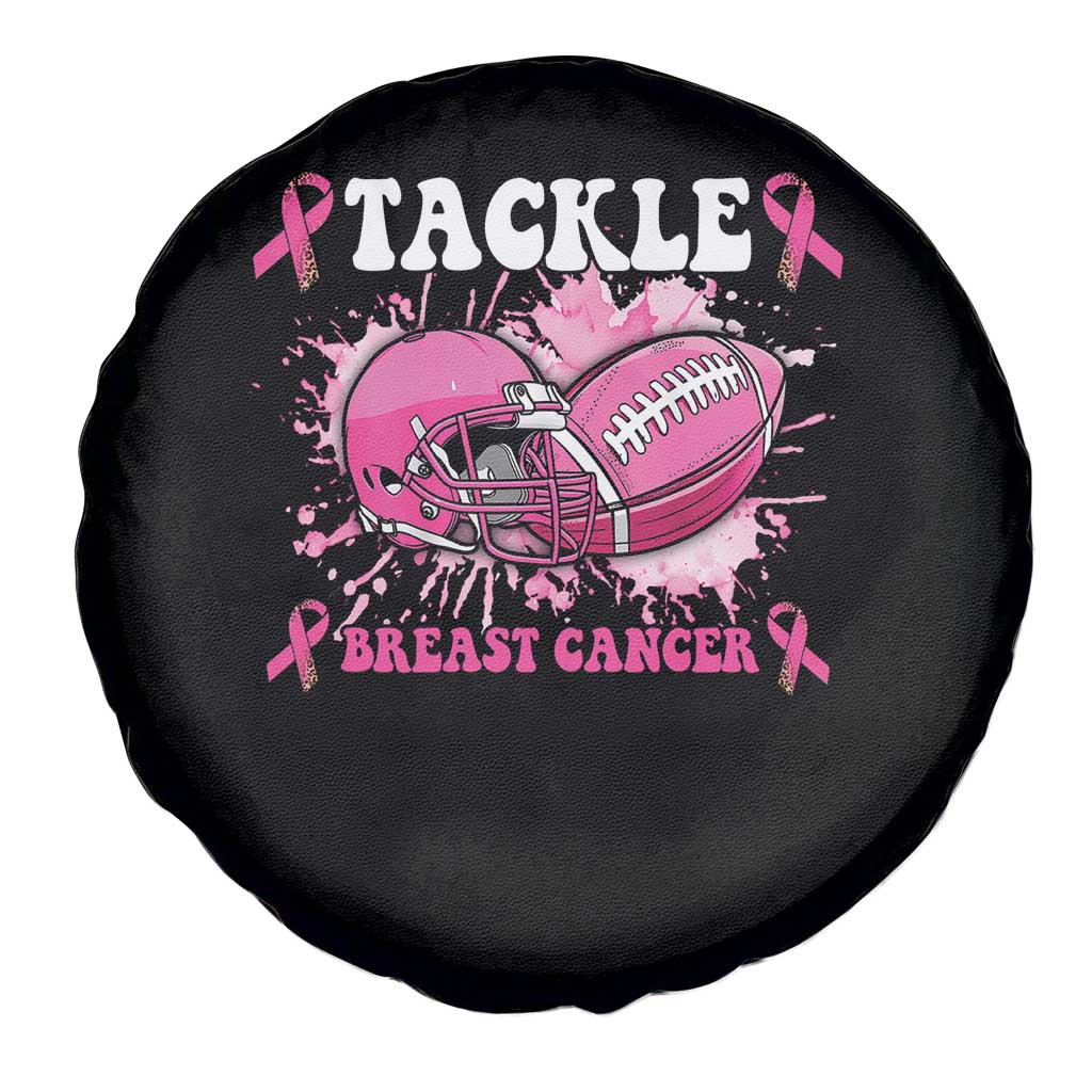 Tackle Football Breast Cancer Awareness Spare Tire Cover Pink Ribbon Boys Kid TS10 Print Your Wear