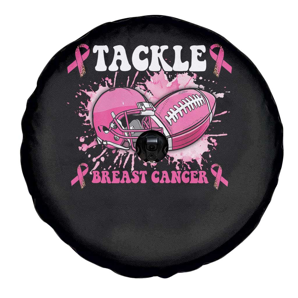 Tackle Football Breast Cancer Awareness Spare Tire Cover Pink Ribbon Boys Kid TS10 Print Your Wear