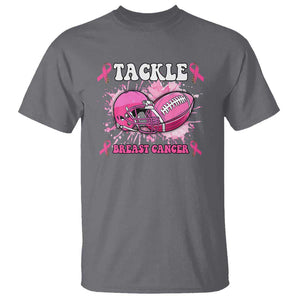 Tackle Football Breast Cancer Awareness T Shirt Pink Ribbon Boys Kid TS10 Charcoal Print Your Wear