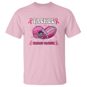 Tackle Football Breast Cancer Awareness T Shirt Pink Ribbon Boys Kid TS10 Light Pink Print Your Wear