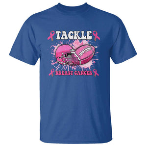 Tackle Football Breast Cancer Awareness T Shirt Pink Ribbon Boys Kid TS10 Royal Blue Print Your Wear