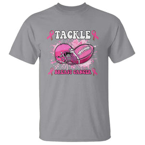 Tackle Football Breast Cancer Awareness T Shirt Pink Ribbon Boys Kid TS10 Sport Gray Print Your Wear