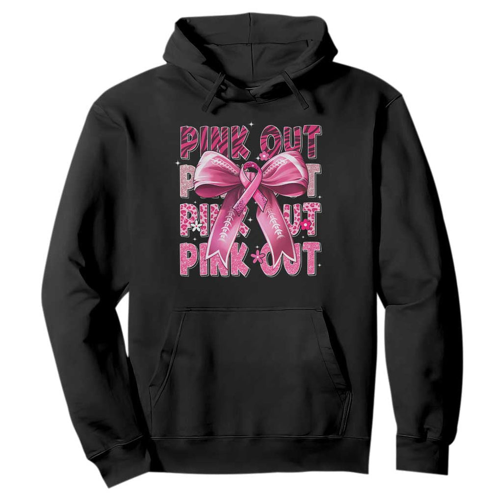 Football Pink Out Breast Cancer Awareness Hoodie Coquette Football TS10 Black Print Your Wear