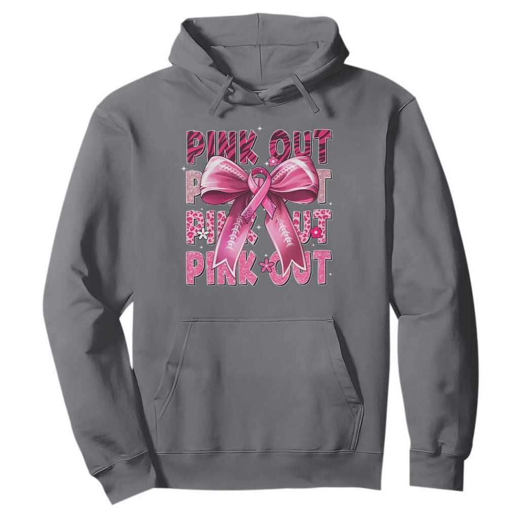 Football Pink Out Breast Cancer Awareness Hoodie Coquette Football TS10 Charcoal Print Your Wear