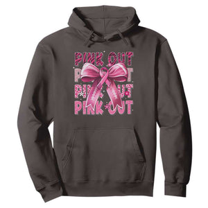 Football Pink Out Breast Cancer Awareness Hoodie Coquette Football TS10 Dark Chocolate Print Your Wear
