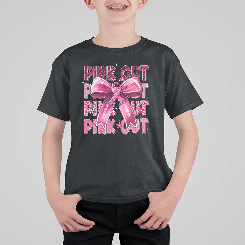 Football Pink Out Breast Cancer Awareness T Shirt For Kid Coquette Football TS10 Black Print Your Wear