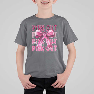 Football Pink Out Breast Cancer Awareness T Shirt For Kid Coquette Football TS10 Charcoal Print Your Wear