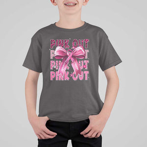 Football Pink Out Breast Cancer Awareness T Shirt For Kid Coquette Football TS10 Dark Chocolate Print Your Wear