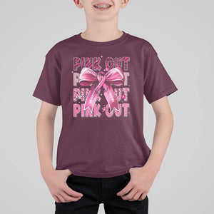 Football Pink Out Breast Cancer Awareness T Shirt For Kid Coquette Football TS10 Maroon Print Your Wear