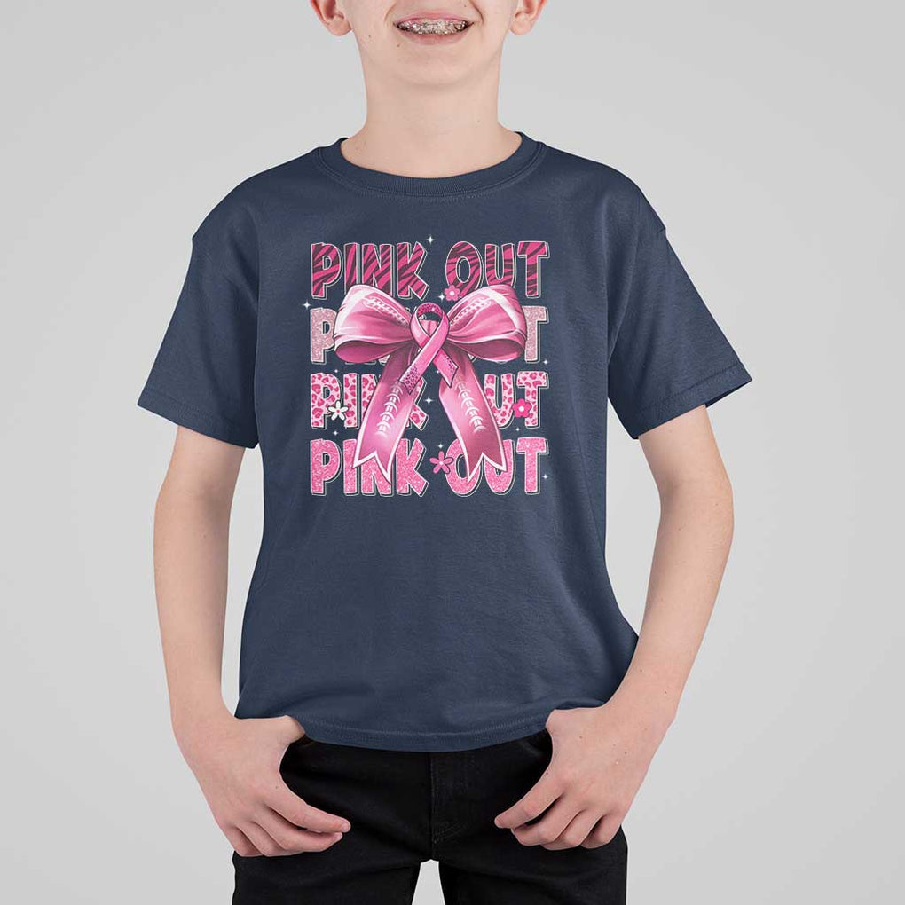 Football Pink Out Breast Cancer Awareness T Shirt For Kid Coquette Football TS10 Navy Print Your Wear
