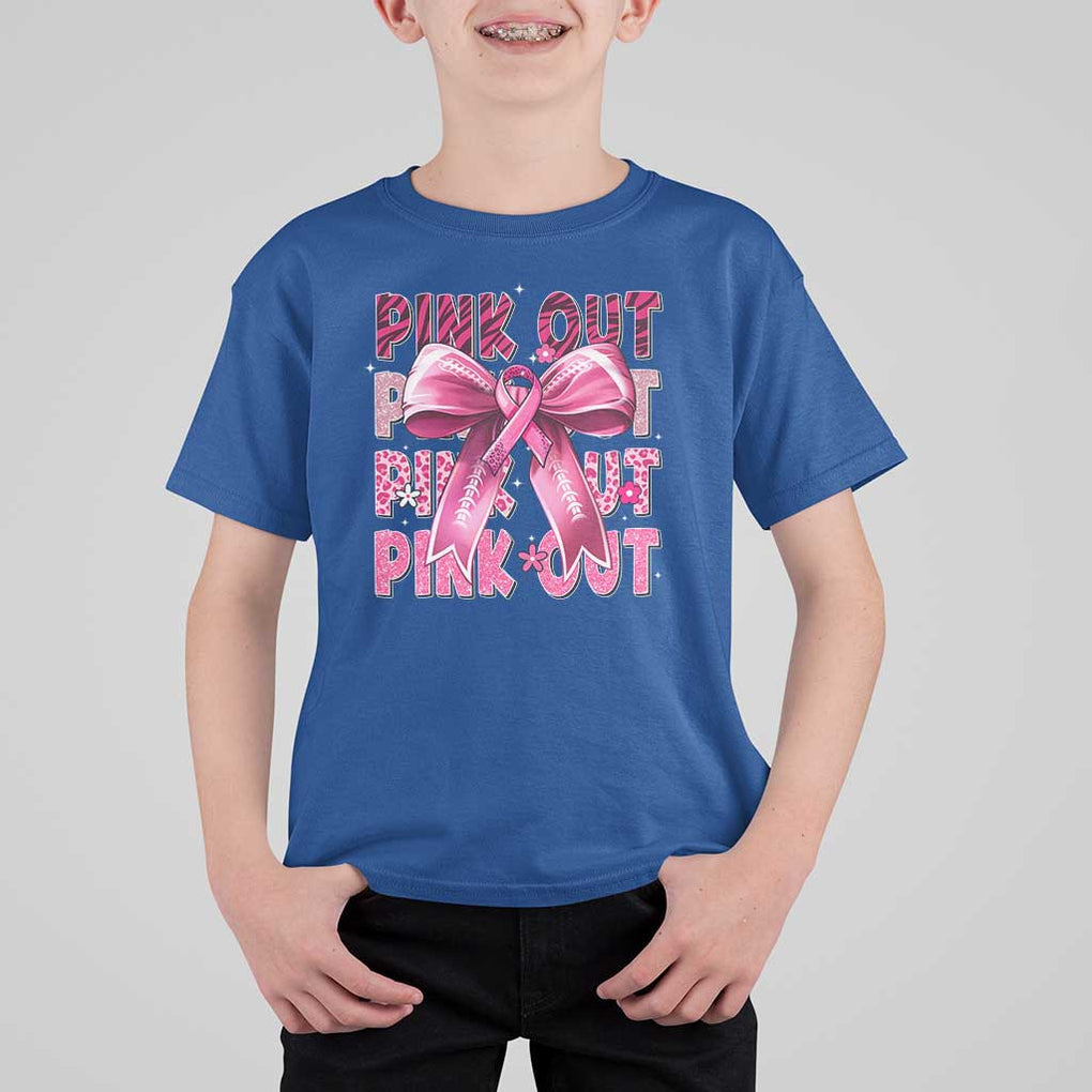 Football Pink Out Breast Cancer Awareness T Shirt For Kid Coquette Football TS10 Royal Blue Print Your Wear